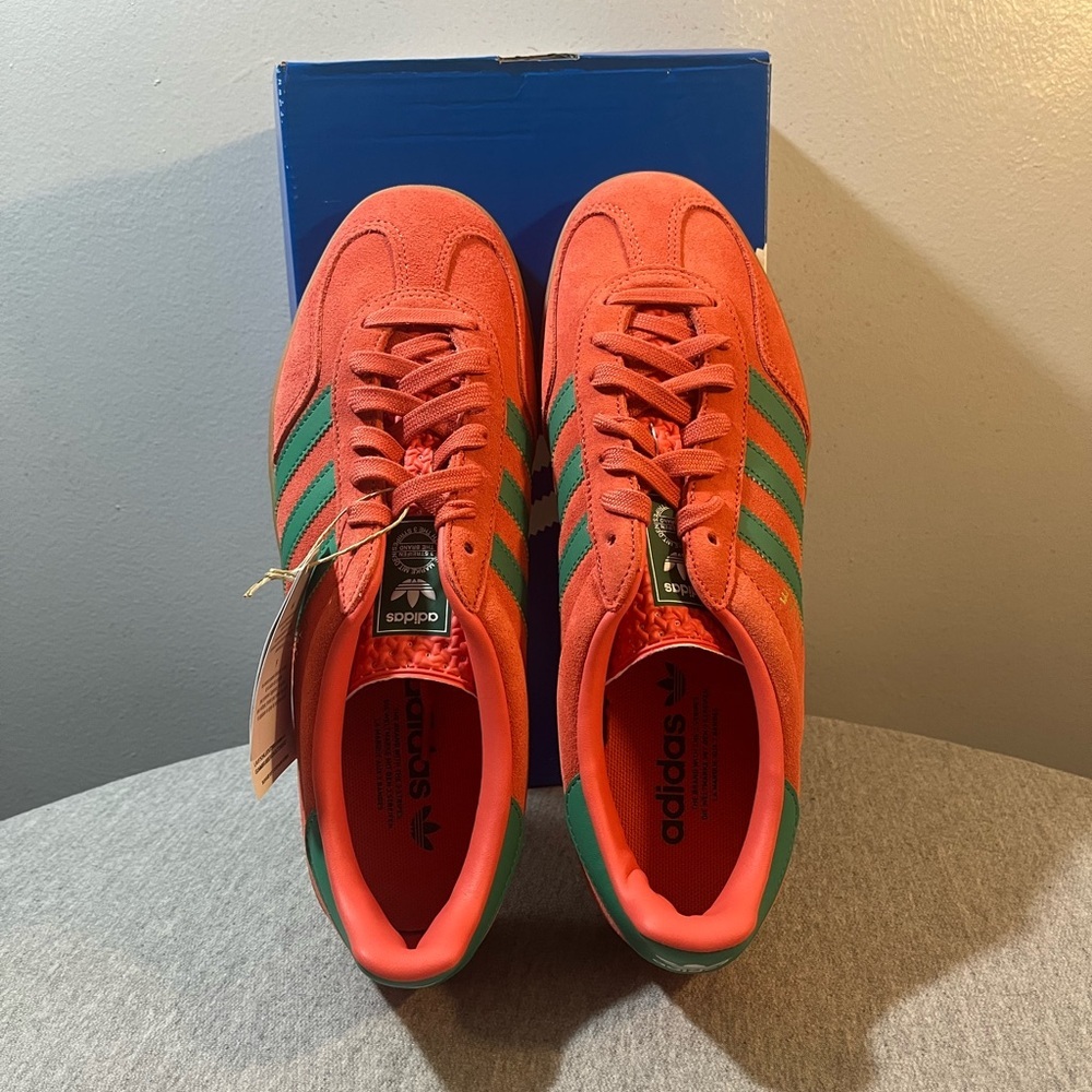 Adidas Originals Gazelle Indoor Sneakers Preloved Scarlet Green Men’s 9.5 JH5407 - Picture 9 of 11